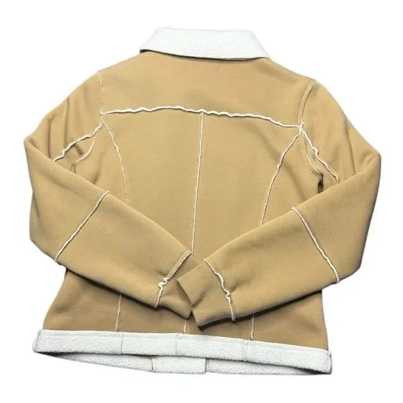 Michael Kors Tan Zip Up Jacket Womens S Double Rider Zipper - Picture 5 of 8